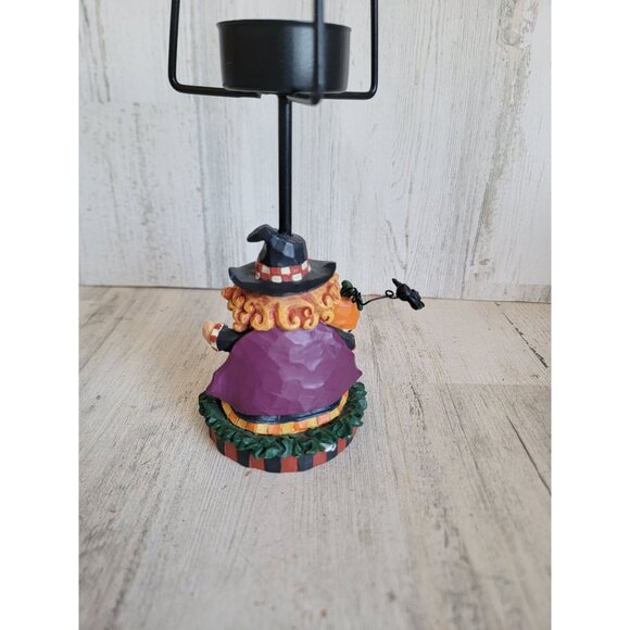 Vintage rustic witch tealight candle Halloween home decor holder - Picture 6 of 8